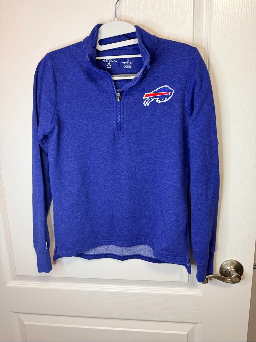 Antigua Women's Royal Blue Quarter-Zip Pullover with Buffalo Logo